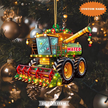 Personalized Combine Harvester Christmas Ornament, Custom Name Combine Harvester Lover Ornament ON1246