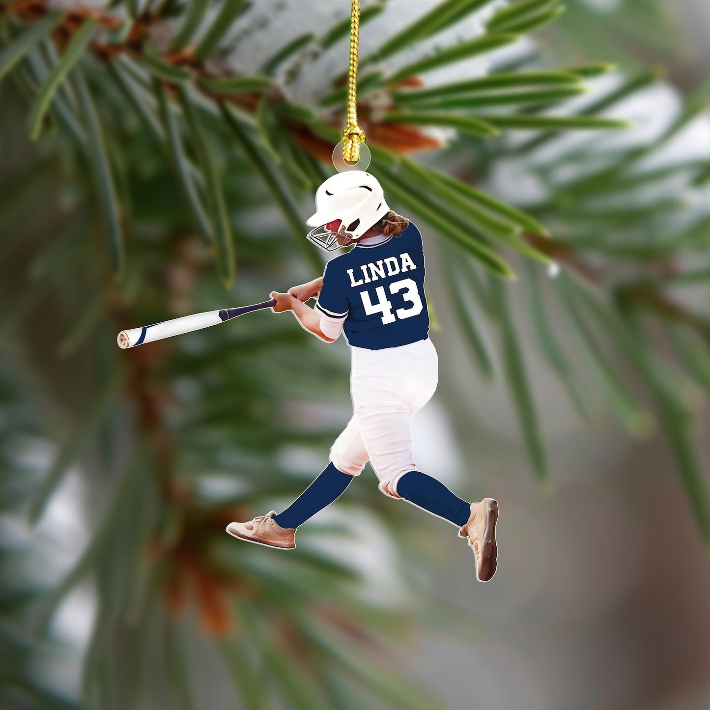 Personalized Baseball Player Christmas Ornament, Custom Name Baseball Ornament ON0868