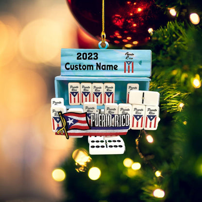 Personalized Puerto Rico Christmas Ornament, Custom Name Puerto Rican Ornament ON1084