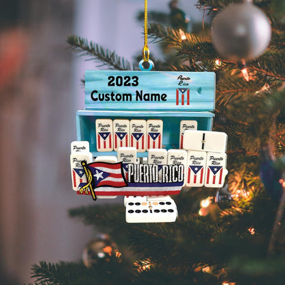 Personalized Puerto Rico Christmas Ornament, Custom Name Puerto Rican Ornament ON1084