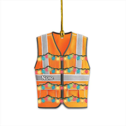 Personalized Safety Vest Christmas Ornament, Custom Name Construction Ornament ON1282