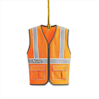 Personalized Safety Vest Christmas Ornament, Custom Name Construction Ornament ON1282