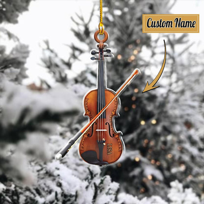 Personalized Violin Christmas Ornament, Custom Name Violin Artist Violin Lover Ornament ON1740