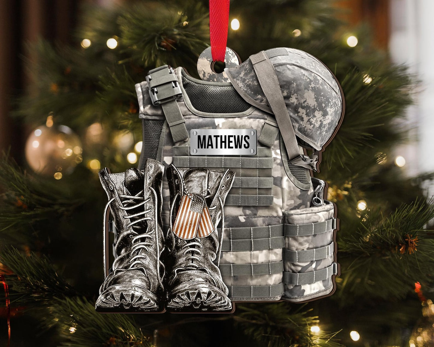 Personalized Military Uniform Ornament, Custom Veteran Military Christmas Ornament ON1476