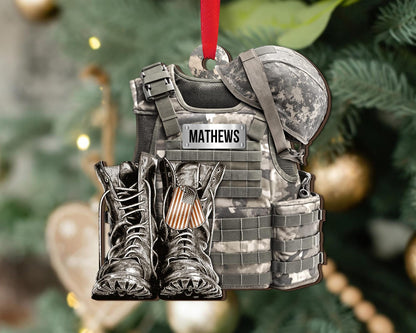 Personalized Military Uniform Ornament, Custom Veteran Military Christmas Ornament ON1476