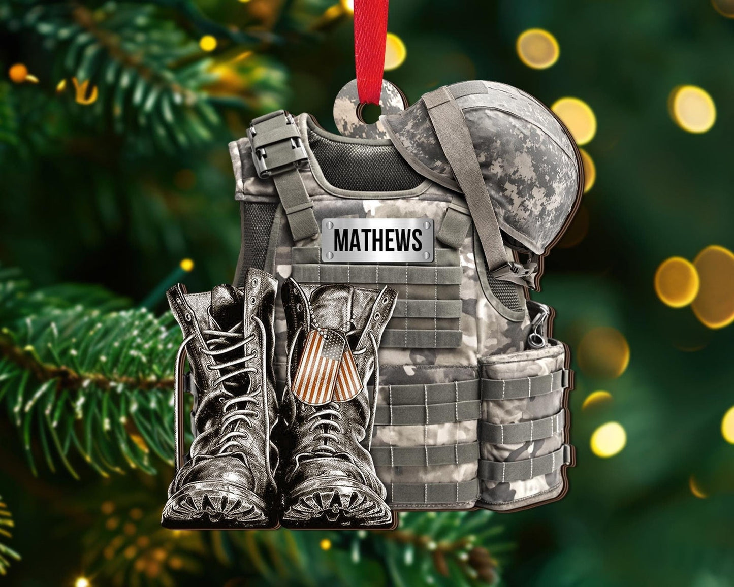 Personalized Military Uniform Ornament, Custom Veteran Military Christmas Ornament ON1476