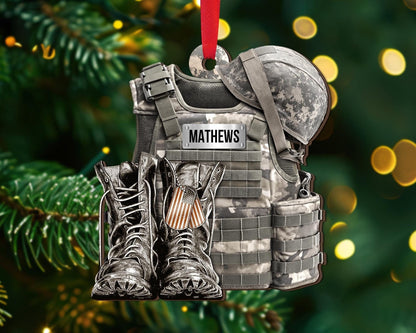 Personalized Military Uniform Ornament, Custom Veteran Military Christmas Ornament ON1476