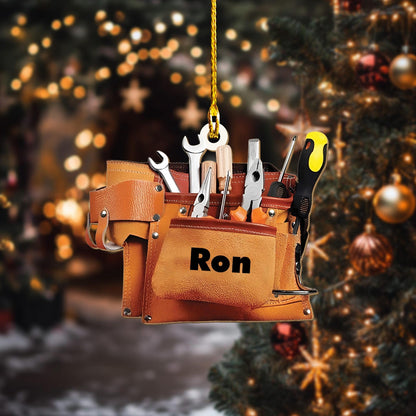 Personalized Electrician Tool Bag Ornament, Custom Name Electrician Lovers Ornament ON0937