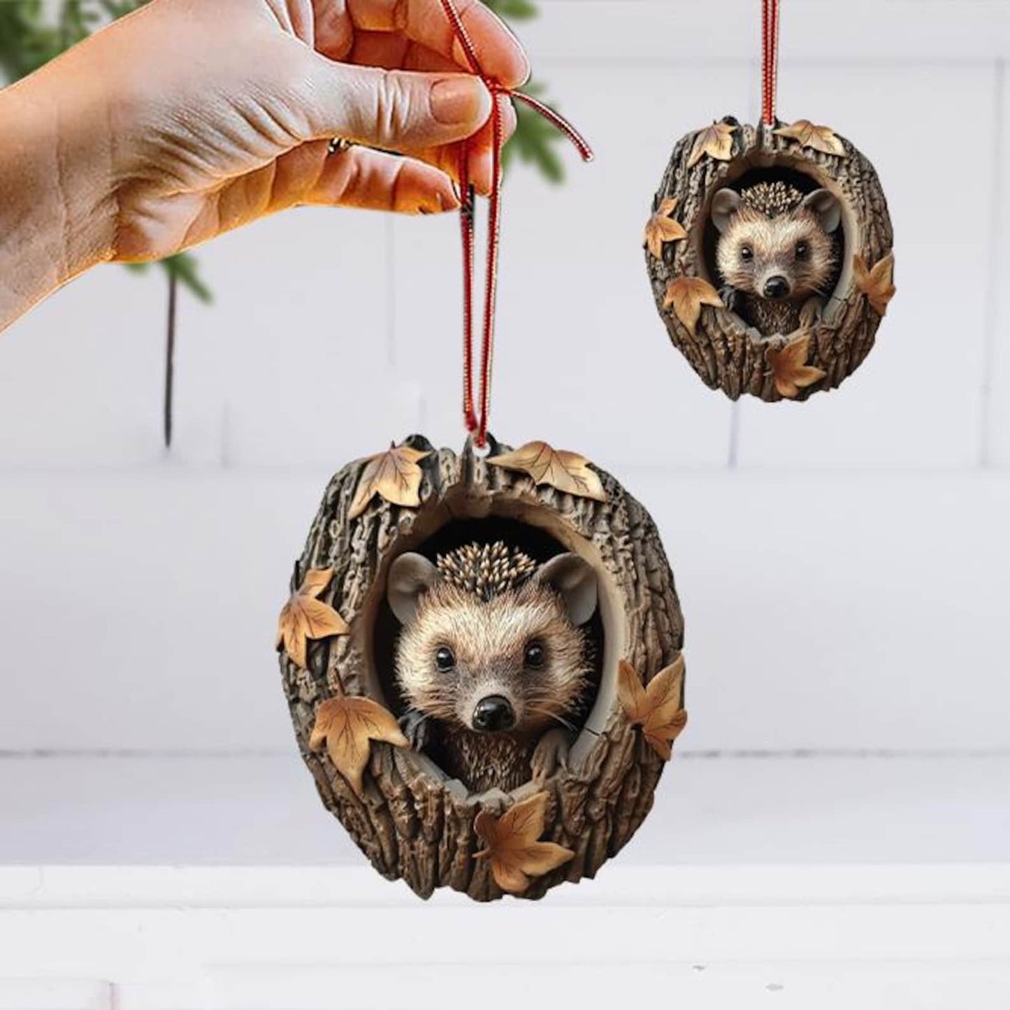 Hedgehog Christmas Ornament, Hedgehog Hanging Christ Tree Ornament ON0849