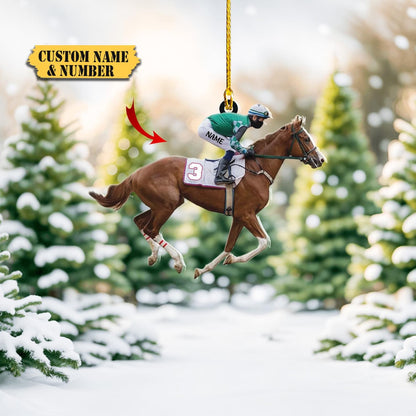 Personalized Horse Racing Ornaments, Custom Name Horse Lovers Ornament ON1656