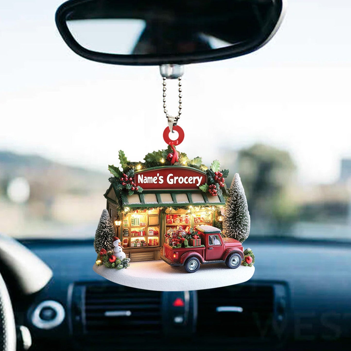 Personalized Grocery Christmas Ornament, Custom Name Grocery Owner Ornament ON0800