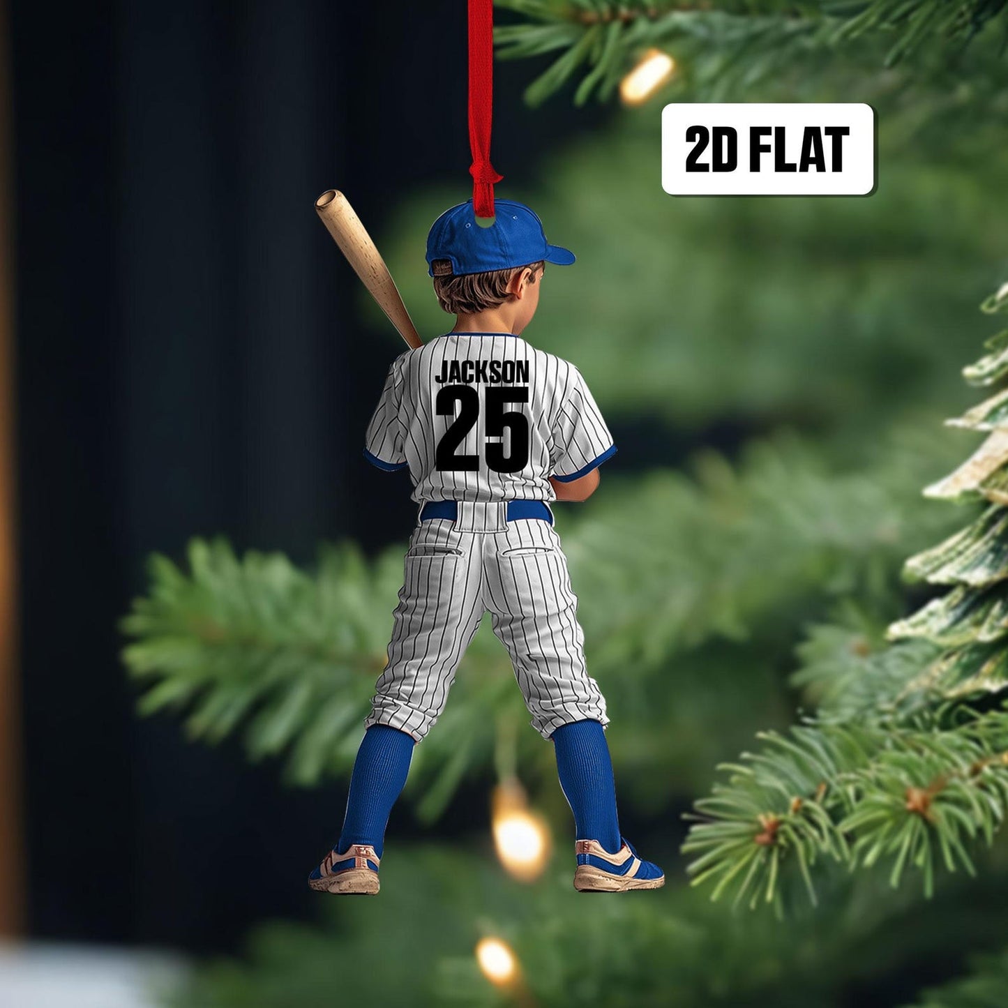 Personalized Kid Baseball Player Ornament, Custom Name Number Baseball Player Ornament ON1375