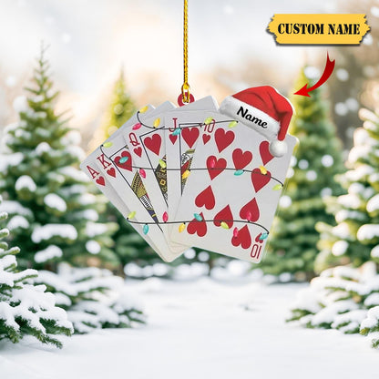 Personalized Playing Card Casino Christmas Ornament, Custom Name Casino Games Ornament ON0941