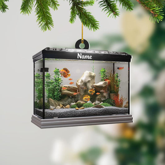 Personalized Aquarium Fish Tank Christmas Ornament, Custom Love Fish Underwater Aquarium Ornament With Name ON0848