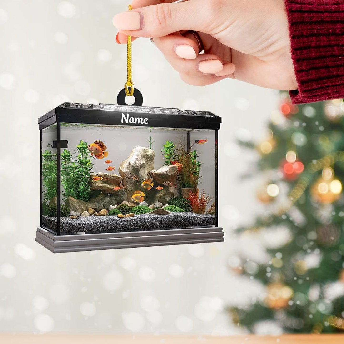 Personalized Aquarium Fish Tank Christmas Ornament, Custom Love Fish Underwater Aquarium Ornament With Name ON0848