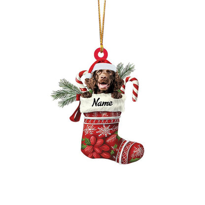 Personalized Boykin Spaniel Stocking Christmas Ornament, Custom Name Boykin Spaniel Ornament ON1278