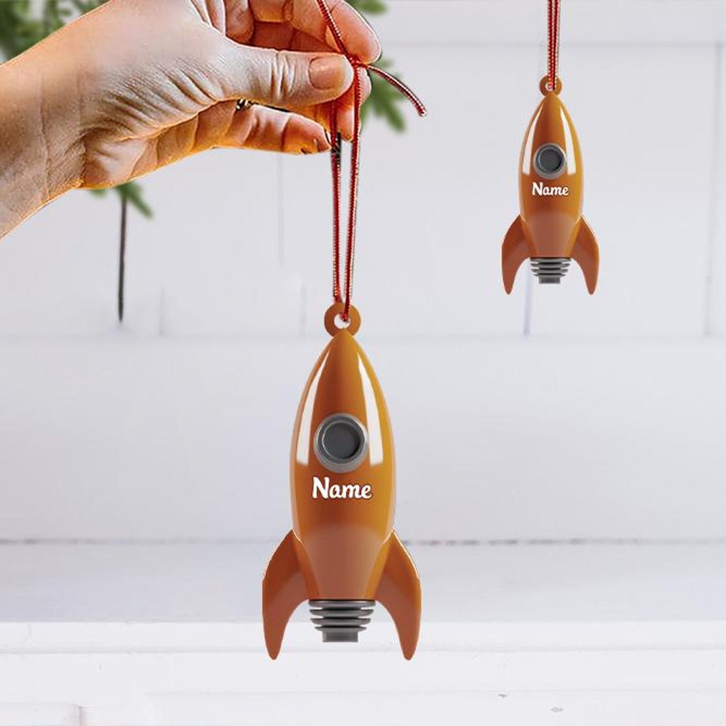 Personalized Rocket Ship Christmas Ornament, Custom Name Space Lovers Ornament ON1466