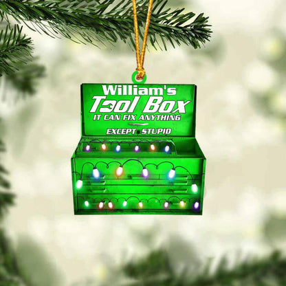 Personalized It Can Fix Anything Except Stupid Auto Mechanic's Tool Box Christmas Ornament, Custom Auto Mechanic Ornament With Name ON1034