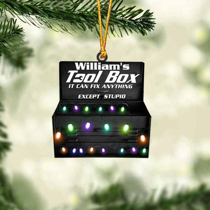 Personalized It Can Fix Anything Except Stupid Auto Mechanic's Tool Box Christmas Ornament, Custom Auto Mechanic Ornament With Name ON1034