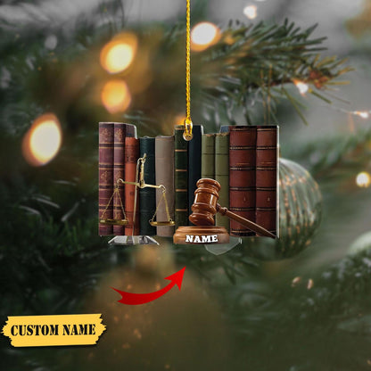 Personalized Lawyer Judge Christmas Ornament, Custom Name Attorney Ornament ON1354