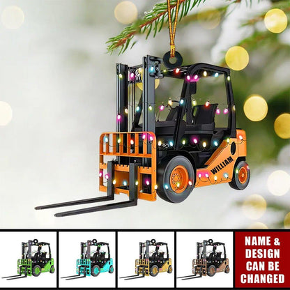 Personalized Forklift Truck Christmas Ornament, Custom Name Forklift Truck Drivers Xmas Ornament ON1044