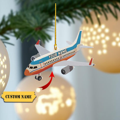 Personalized Airplane Christmas Ornament 2024, Custom Name Airplane Lover Ornament ON1073