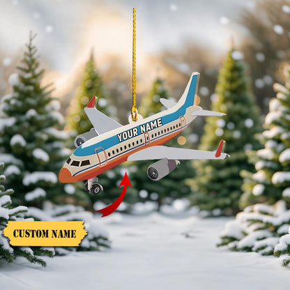 Personalized Airplane Christmas Ornament 2024, Custom Name Airplane Lover Ornament ON1073