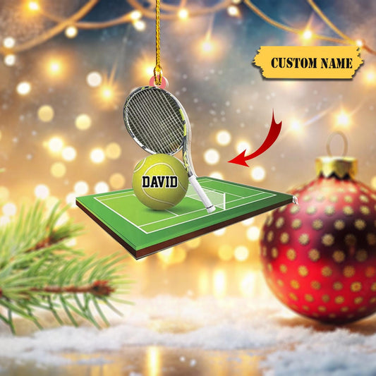 Personalized Tennis Equipment Christmas Ornament, Custom Tennis Player Ornament ON1105