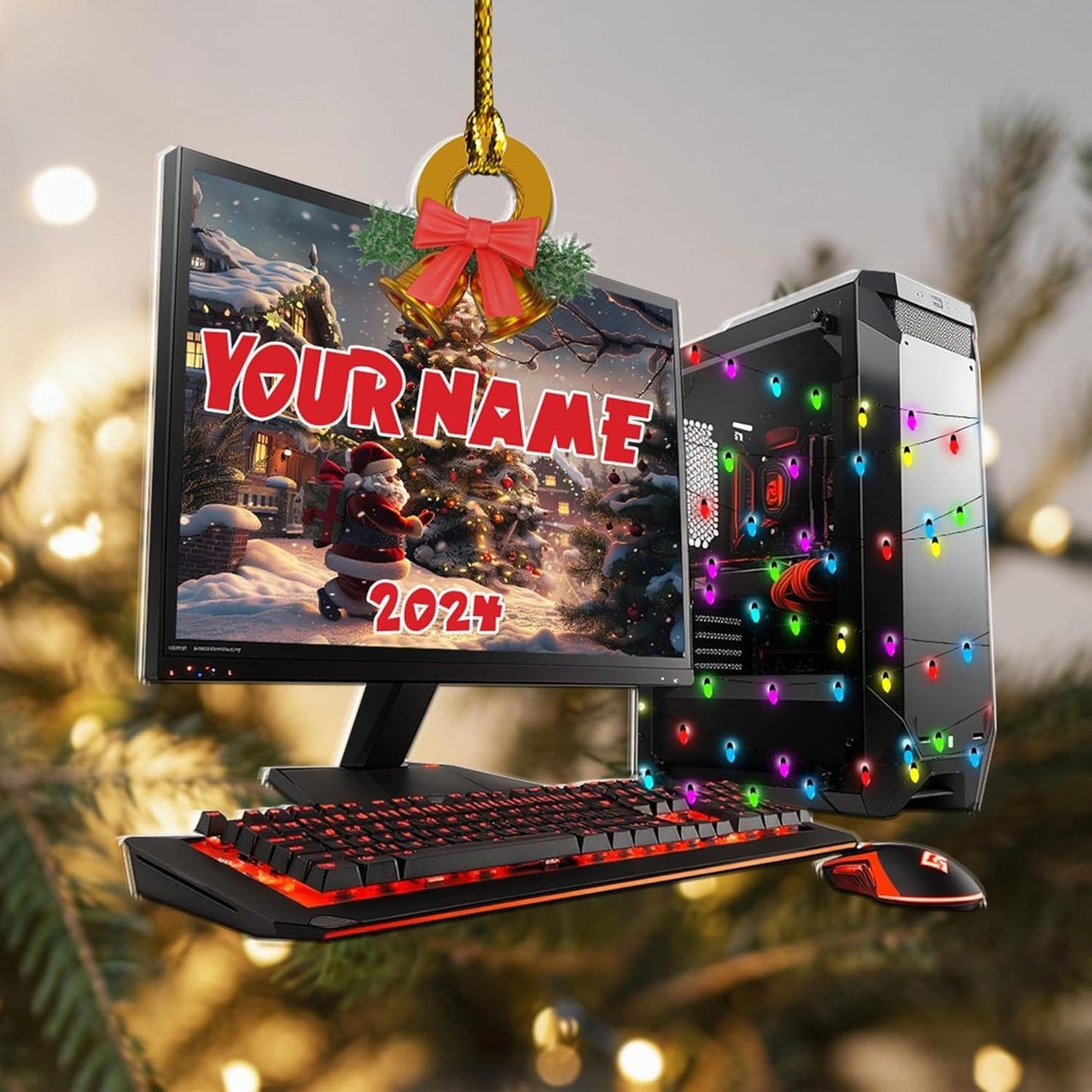 Personalized Gaming Computer Christmas Ornament, Custom Loved Gaming Computer Ornament ON1657