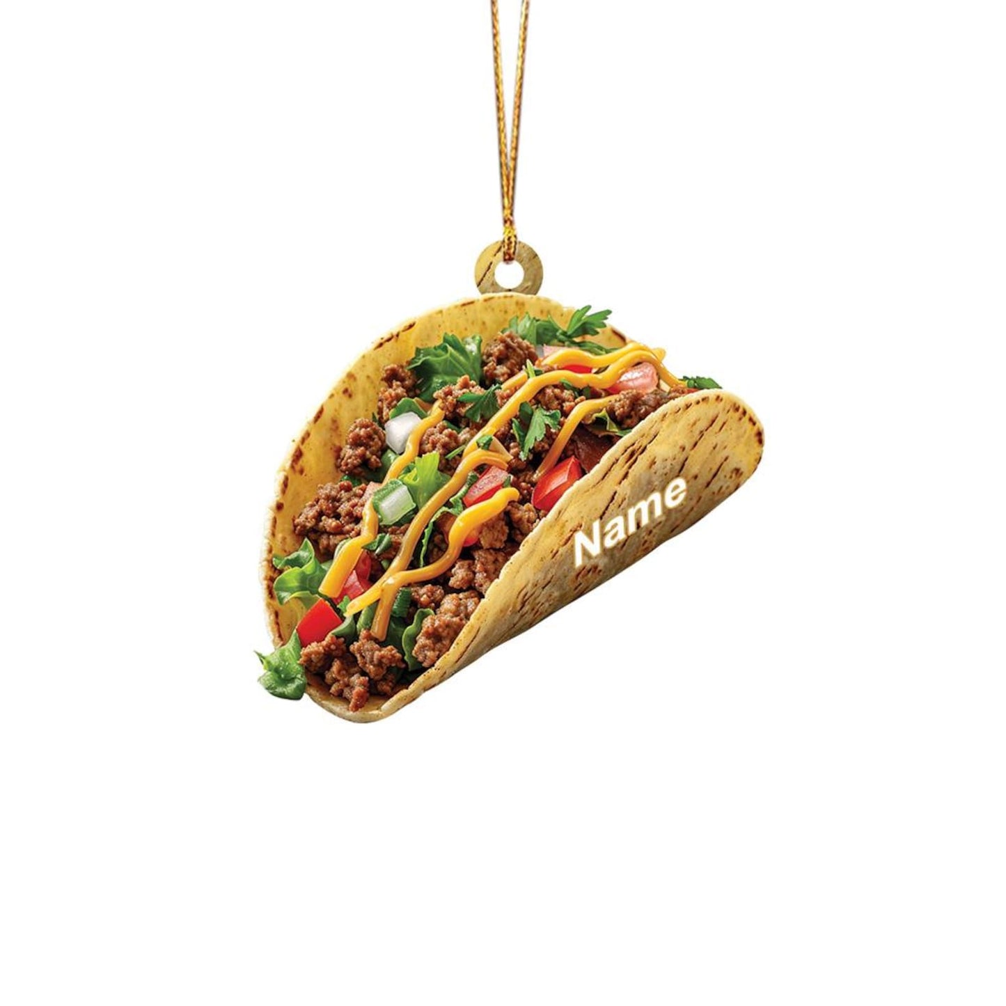 Personalized Taco Christmas Light Ornament, Custom Taco Lover Ornament ON1270