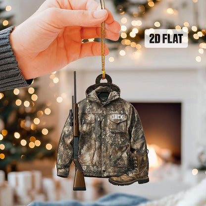 Personalized Hunting Vest Christmas Ornament, Custom Name Hunting Lover Ornament ON1607