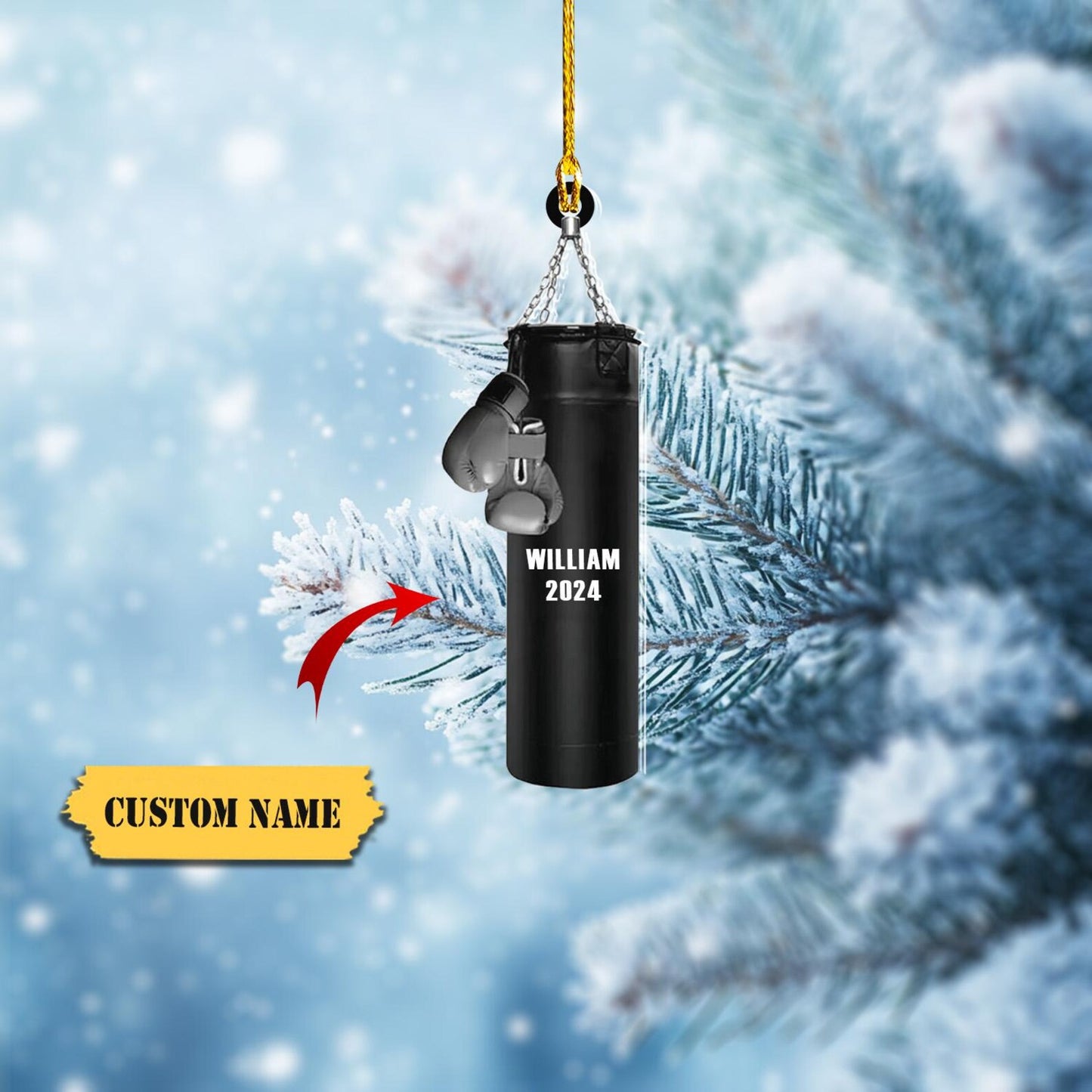 Personalized Boxing Christmas Ornament, Custom Name Boxing Lovers Ornament ON1754