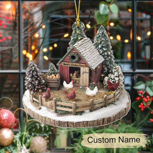 Personalized Dreamy Chicken Farm Ornament, Custom Name Chicken Lovers Ornament ON1713