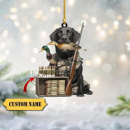 Personalized Duck Hunting Christmas Ornament, Custom Hunter Ornament ON1769