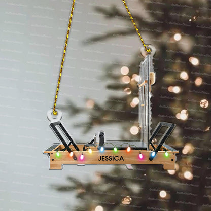 Personalized Pilates Equipment Xmas Ornament, Custom Name Pilates Studio Fitness Ornament ON1452