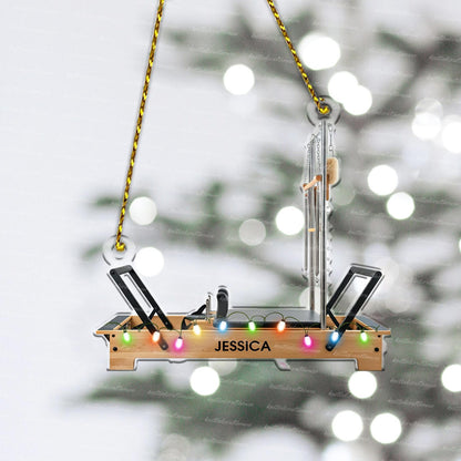 Personalized Pilates Equipment Xmas Ornament, Custom Name Pilates Studio Fitness Ornament ON1452