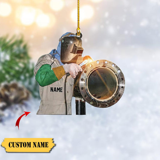 Personalized Welder Ironworker Ornament, Custom Name Welding Ornament ON1382