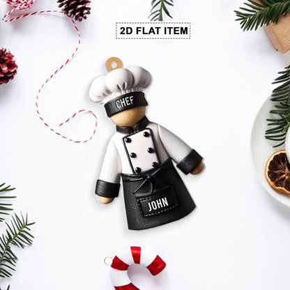 Personalized Chef Ornament, Custom Name Cooking Lover Ornament ON1461