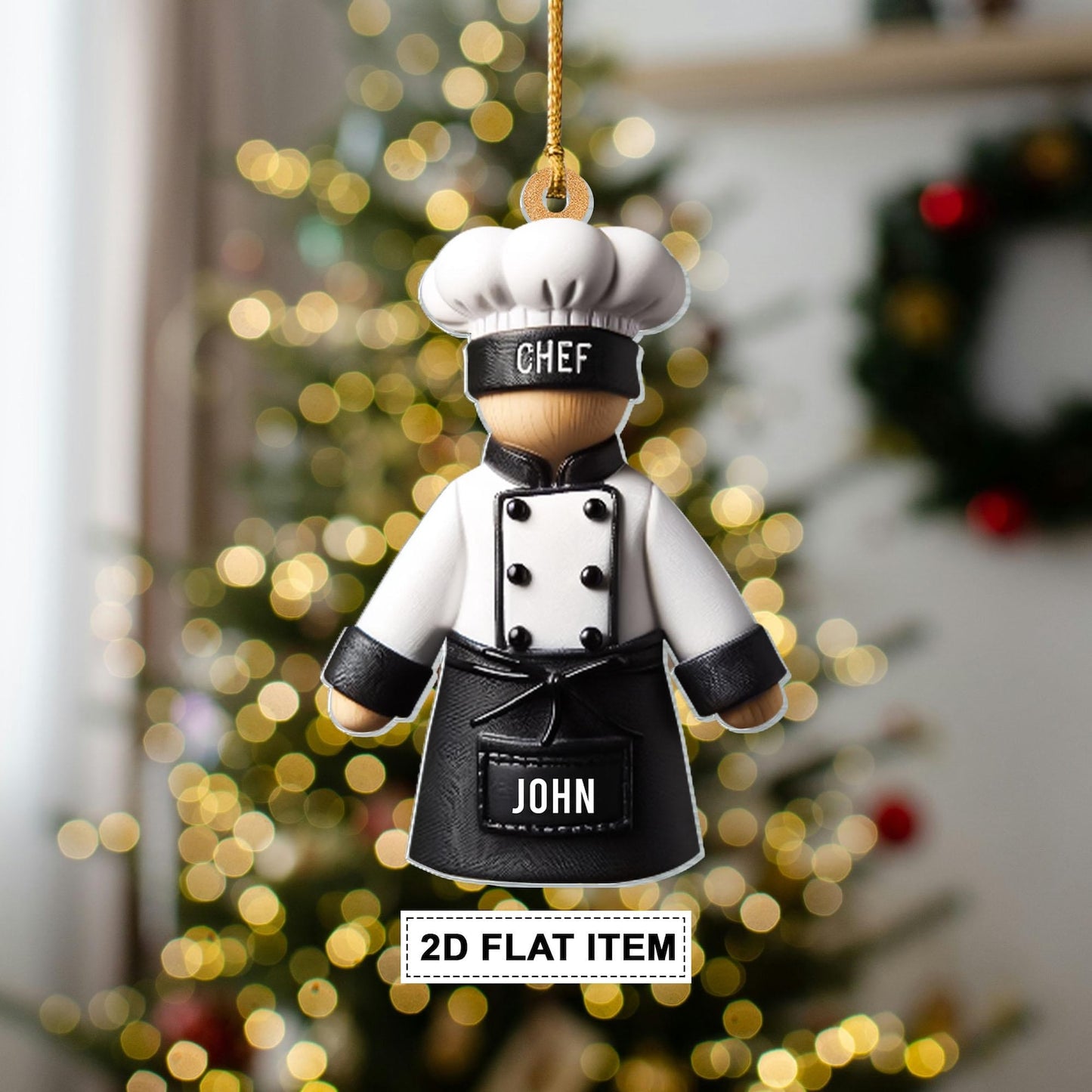 Personalized Chef Ornament, Custom Name Cooking Lover Ornament ON1461