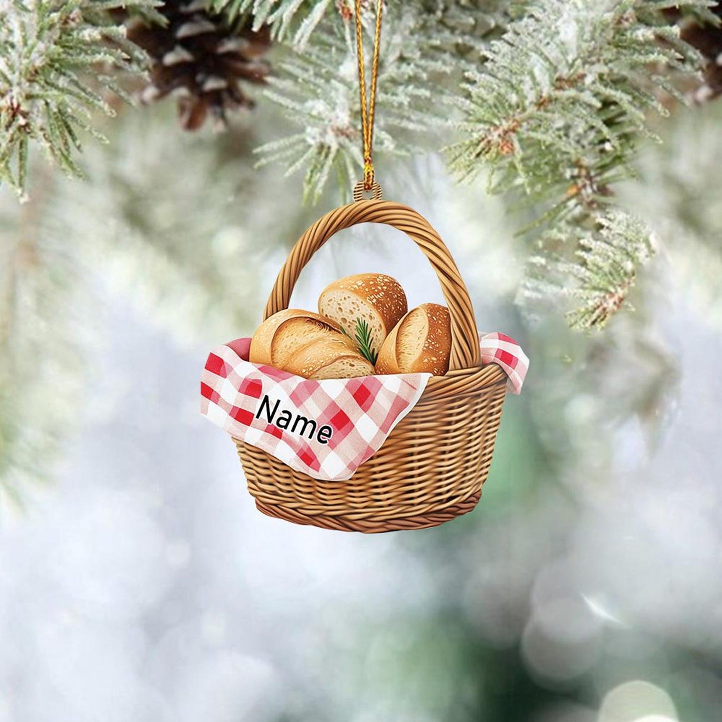 Personalized Bread Basket Christmas Ornament, Custom Name Loved Bread Basket Ornament ON1271