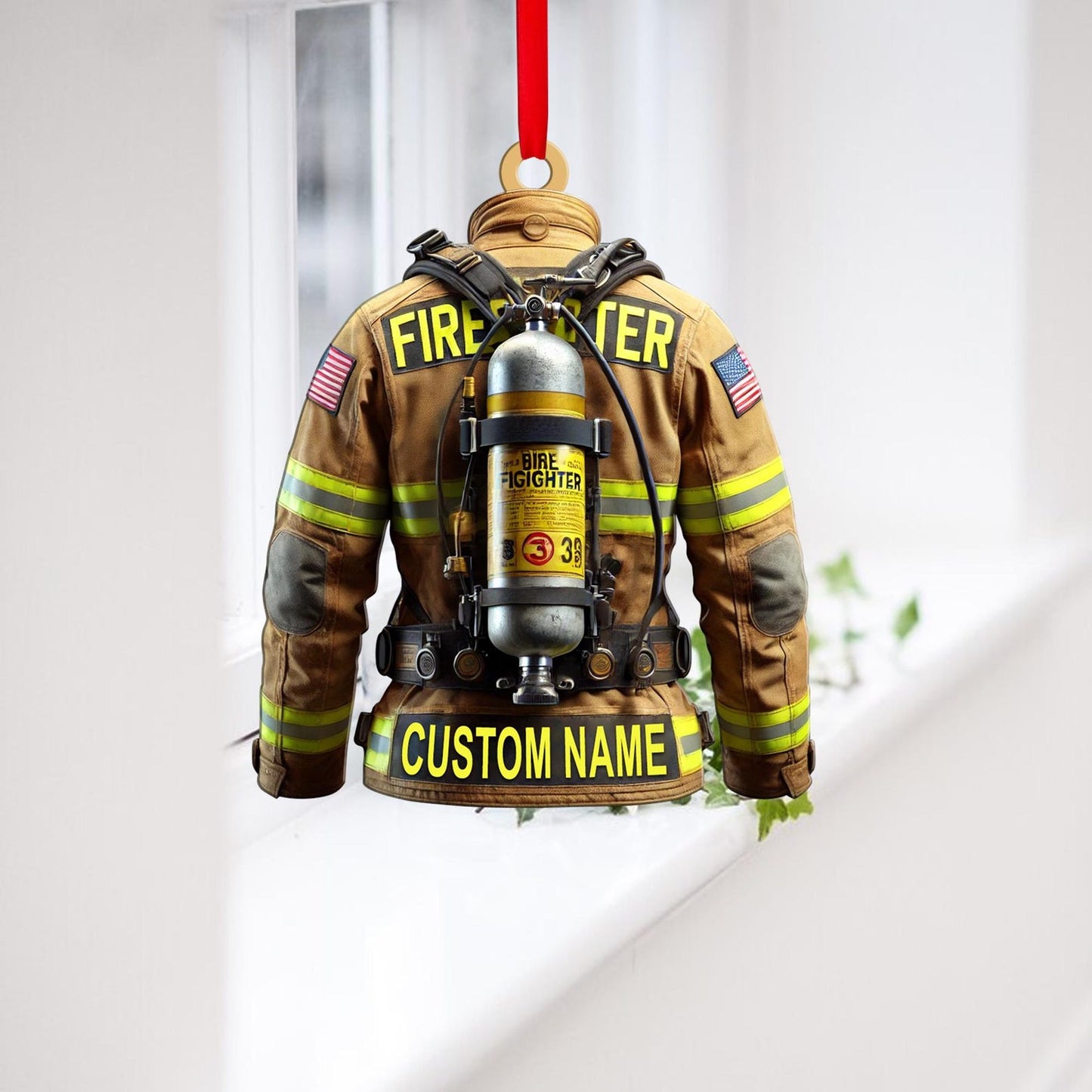 Personalized Firefighter Uniform Ornament, Custom Name Firefighter Ornament ON1383