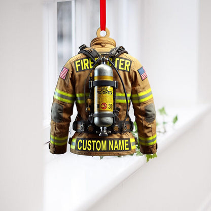 Personalized Firefighter Uniform Ornament, Custom Name Firefighter Ornament ON1383