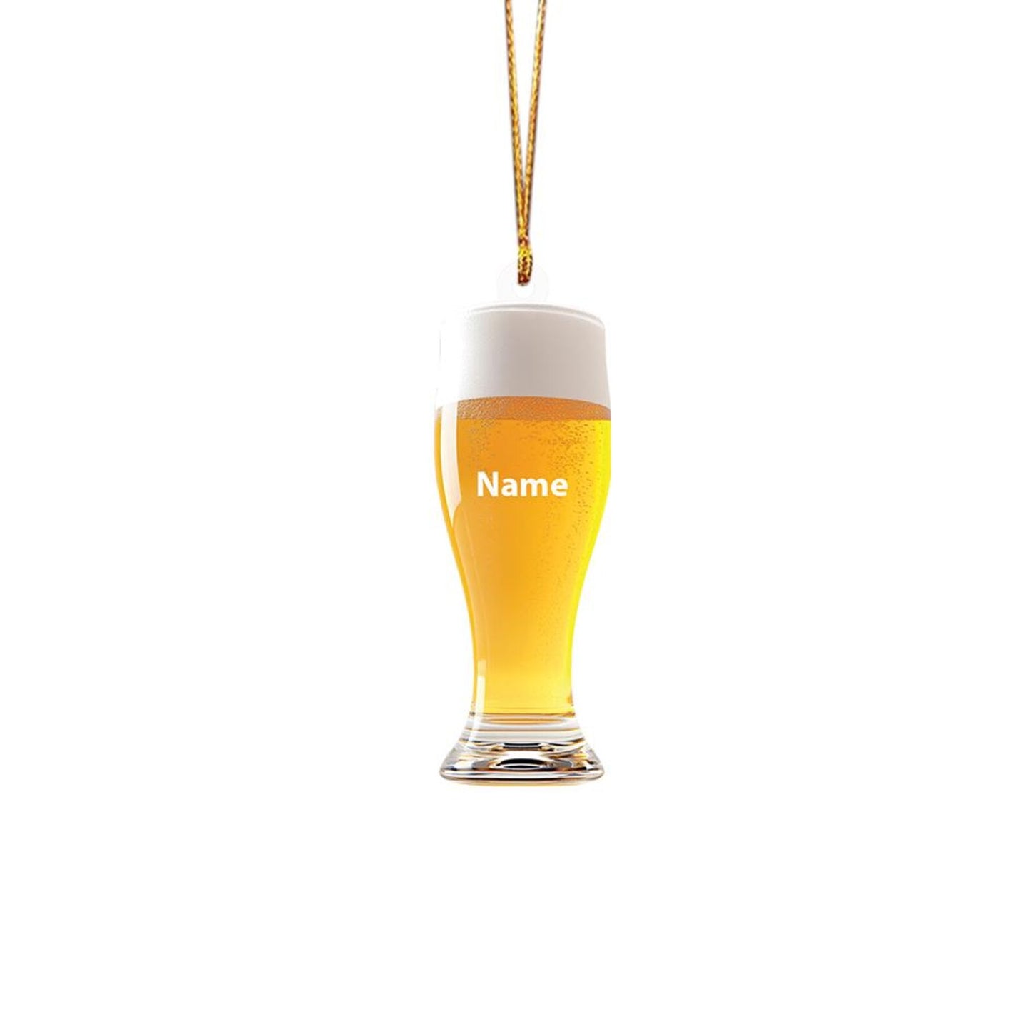 Personalized Beer Light Christmas Ornament, Custom Name Beer Lover Ornament ON1272