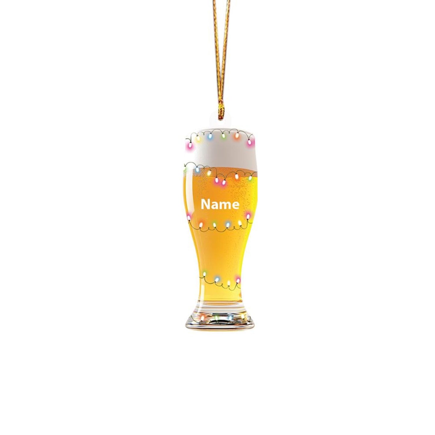 Personalized Beer Light Christmas Ornament, Custom Name Beer Lover Ornament ON1272