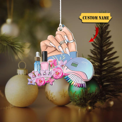 Personalized Nail Tool Christmas Ornament, Custom Nail Technician Manicurist Ornament ON1344