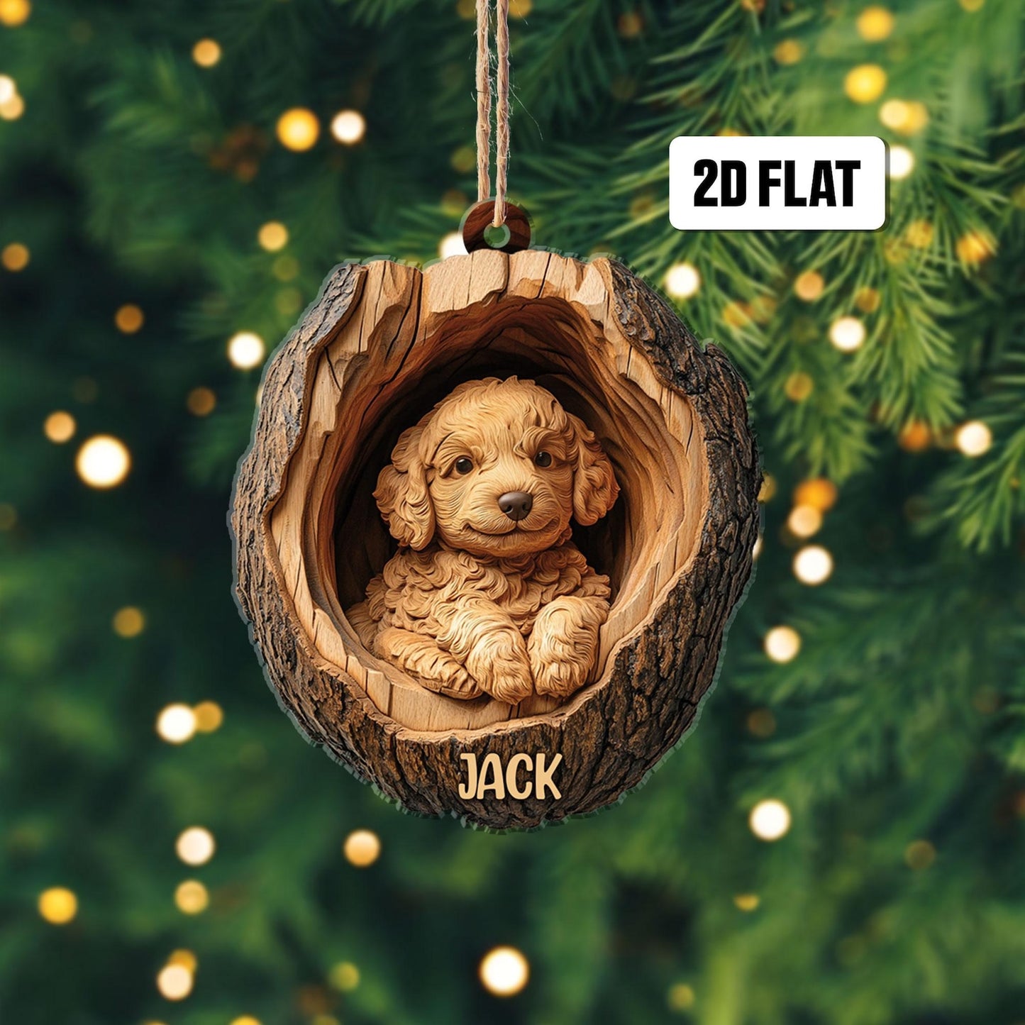 Personalized Goldendoodle Christmas Ornament, Custom Name Goldendoodle Ornament ON1261