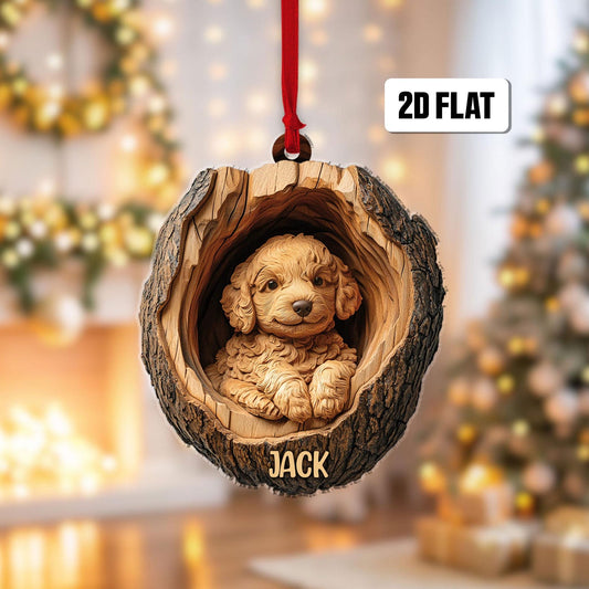 Personalized Goldendoodle Christmas Ornament, Custom Name Goldendoodle Ornament ON1261