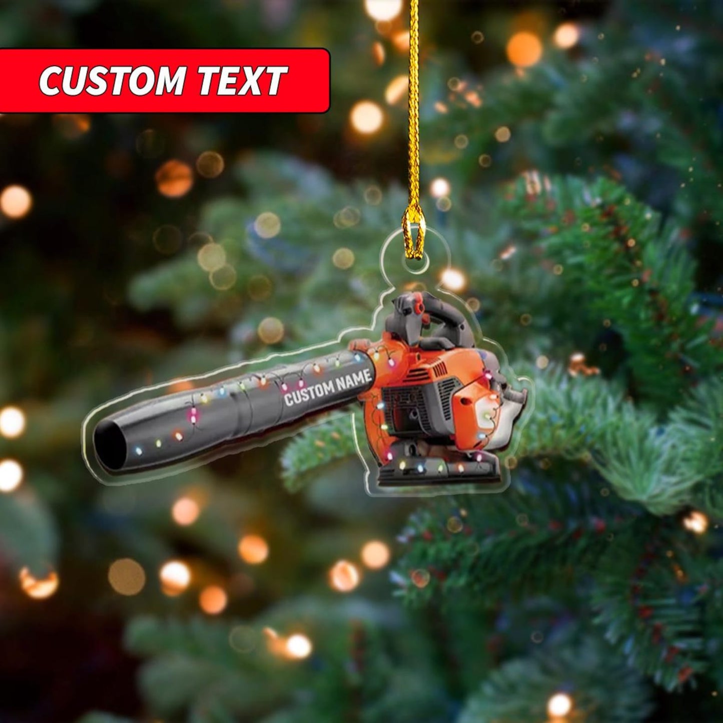 Personalized Leaf Blower Light Christmas Ornament, Custom Name Leaf Blowers Christmas Ornament ON0934