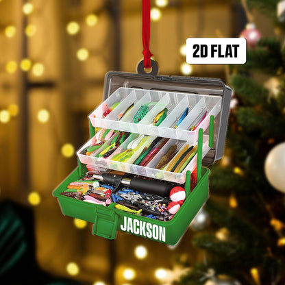 Personalized Fishing Tackle Box Christmas Ornament, Custom Name Fishing Lover Ornament ON1260