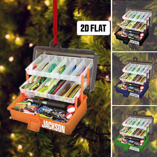 Personalized Fishing Tackle Box Christmas Ornament, Custom Name Fishing Lover Ornament ON1260